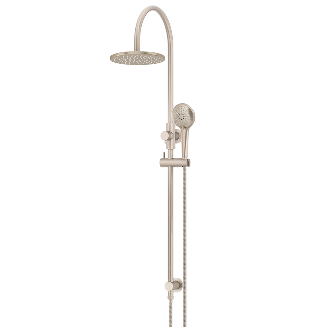 Meir 300Mm Round Overhead Shower Rail Three Function Hand Shower - Champagne