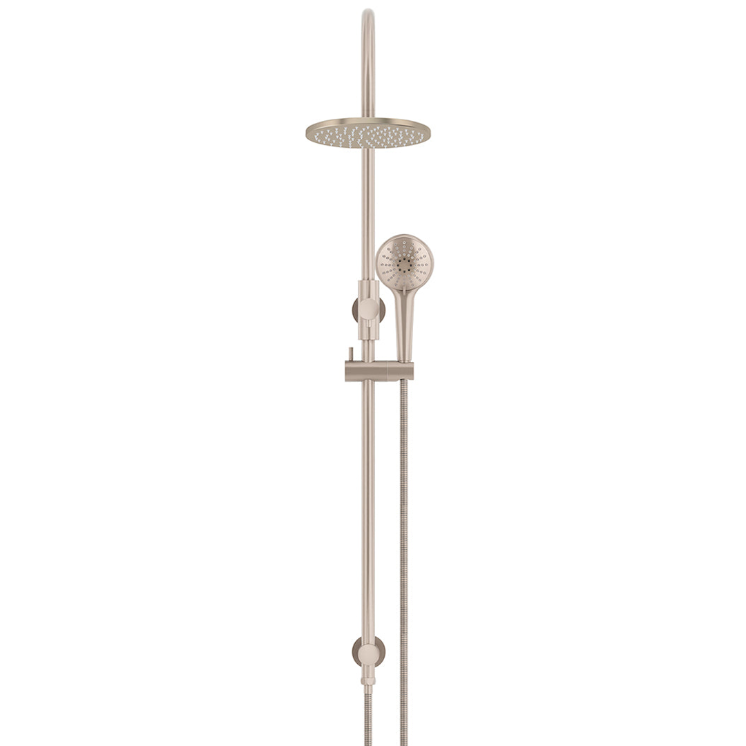 Meir 300Mm Round Overhead Shower Rail Three Function Hand Shower - Champagne