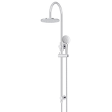 Meir 200Mm Round Overhead Shower Rail Three Function Hand Shower - Polished Chrome