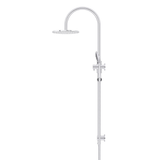Meir 200Mm Round Overhead Shower Rail Three Function Hand Shower - Polished Chrome