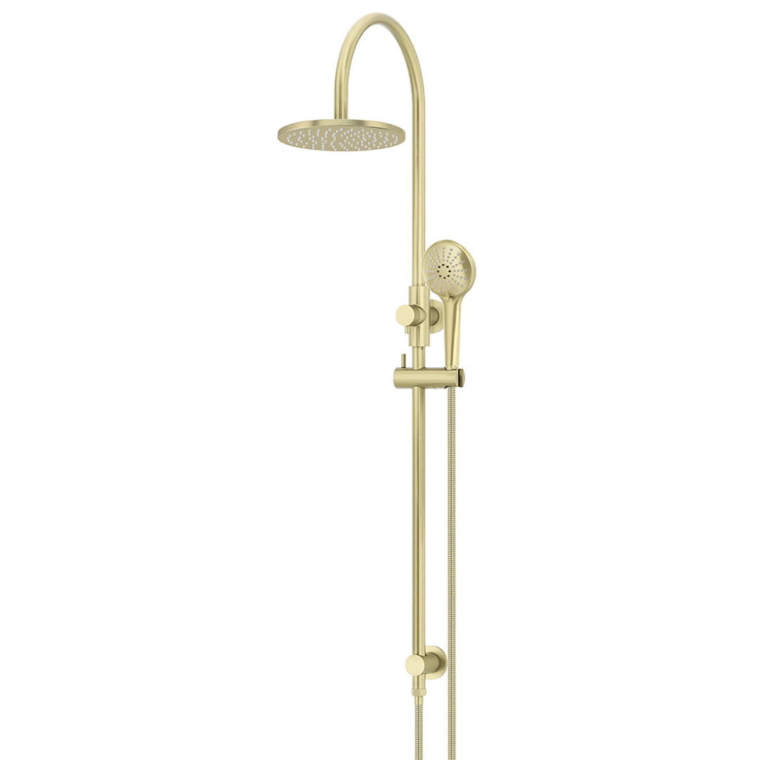 Meir 200Mm Round Overhead Shower Rail Three Function Hand Shower - Tiger Bronze