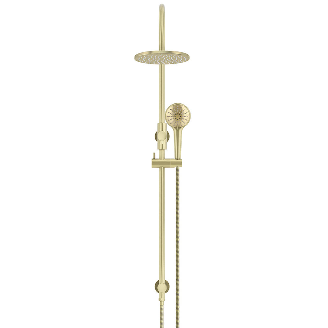 Meir 200Mm Round Overhead Shower Rail Three Function Hand Shower - Tiger Bronze