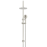 Meir 200Mm Round Overhead Shower Rail Three Function Hand Shower - Brushed Nickel