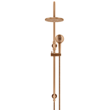 Meir 200Mm Round Overhead Shower Rail Three Function Hand Shower - Lustre Bronze