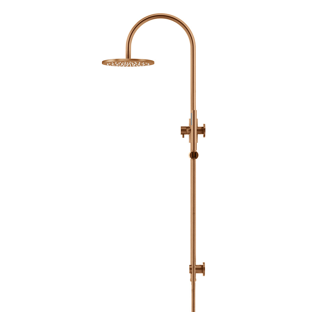 Meir 200Mm Round Overhead Shower Set Single Function Hand Shower - Lustre Bronze