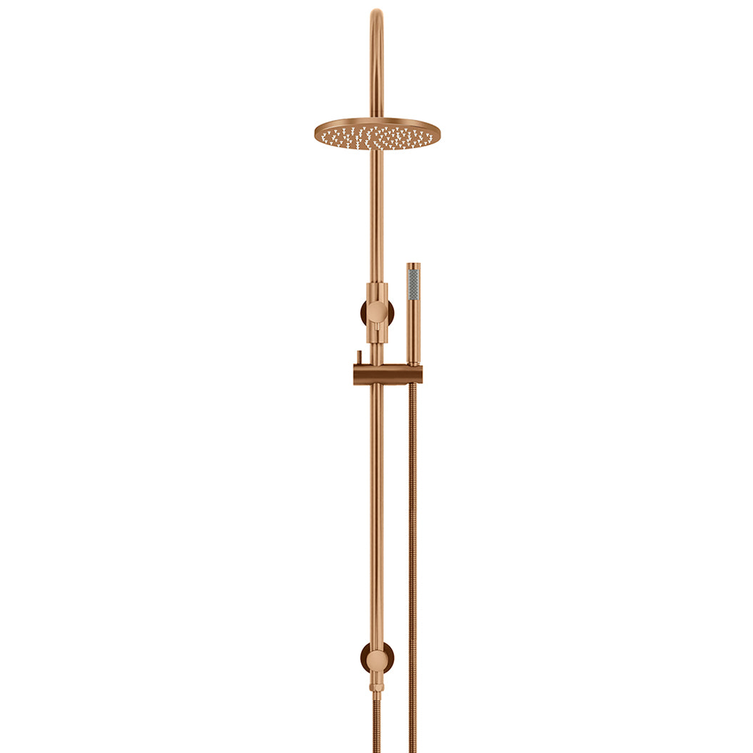 Meir 200Mm Round Overhead Shower Set Single Function Hand Shower - Lustre Bronze