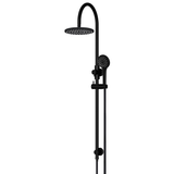 Meir 200Mm Round Overhead Shower Rail Three Function Hand Shower - Matte Black