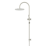 Meir 300Mm Round Overhead Shower Rail Three Function Hand Shower - Brushed Nickel