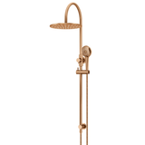 Meir 300Mm Round Overhead Shower Rail Three Function Hand Shower - Lustre Bronze