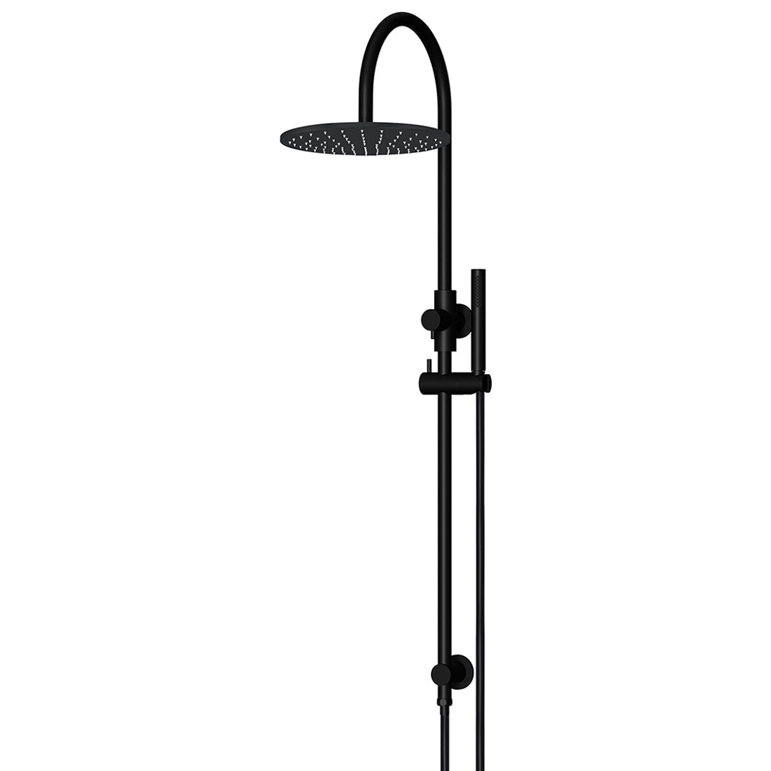 Meir 300Mm Round Overhead Shower Rail Three Function Hand Shower - Matte Black Mz0906