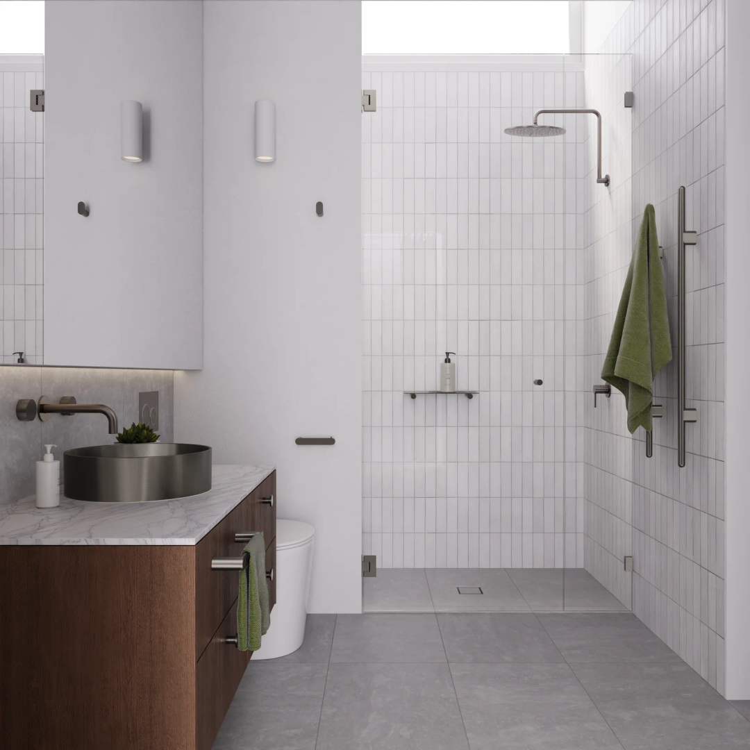 Meir Curvae Single Towel Rail 300Mm - Shadow