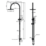 Meir 200Mm Round Overhead Shower Set Single Function Hand Shower - Lustre Bronze