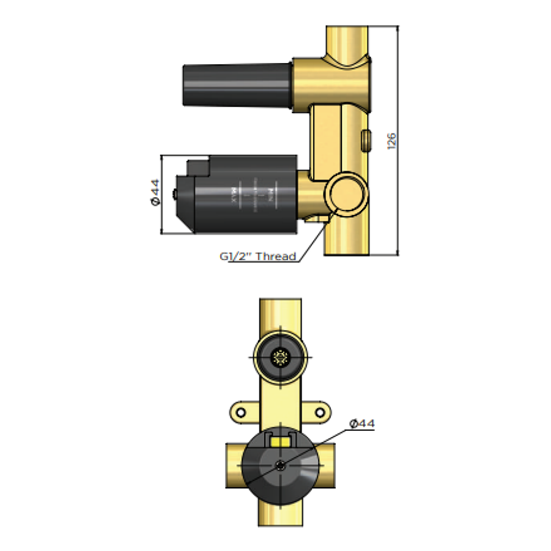 Meir Body For 2 Way Diverters (To Be Used With Finish Parts) Brass