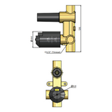 Meir Body For 2 Way Diverters (To Be Used With Finish Parts) Brass