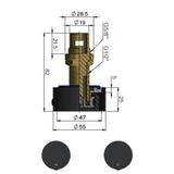 Meir Circular Wall Taps - Lustre Bronze