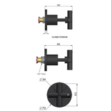 Meir Cross Handle Jumper Valve Wall Top Assemblies - Champagne