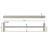 Meir Curvae Double Towel Rail 600Mm - Champagne