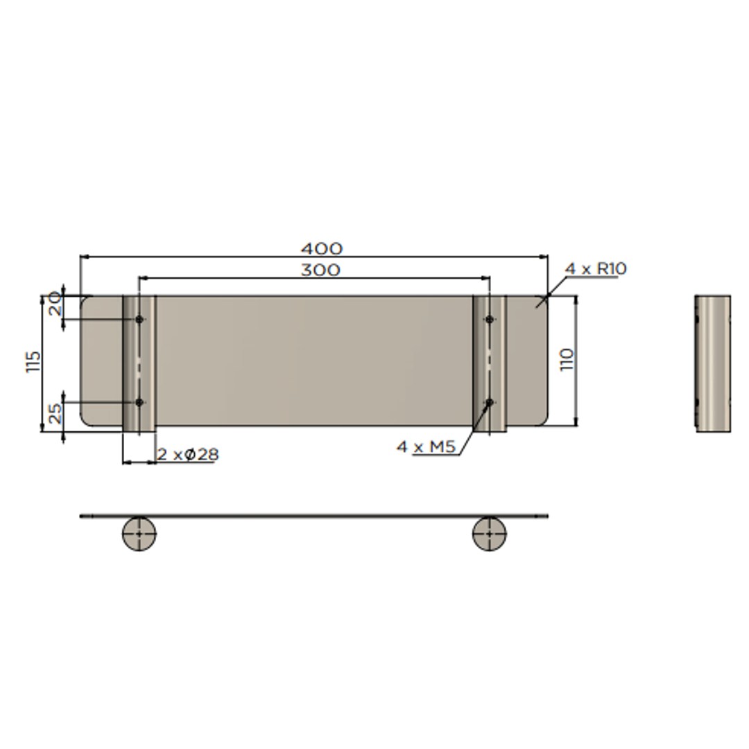 Meir Curvae Shower Shelf 400Mm - Polished Chrome