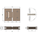 Meir Glass To Glass Shower Door Hinge - Tiger Bronze
