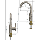 Meir Harrington Basin Mixer - Brushed Nickel
