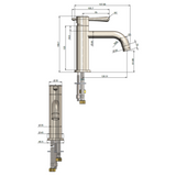 Meir Harrington Short Basin Mixer - Brushed Nickel