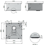 Meir Kitchen Sink Single Bowl 450 X 450 - Shadow