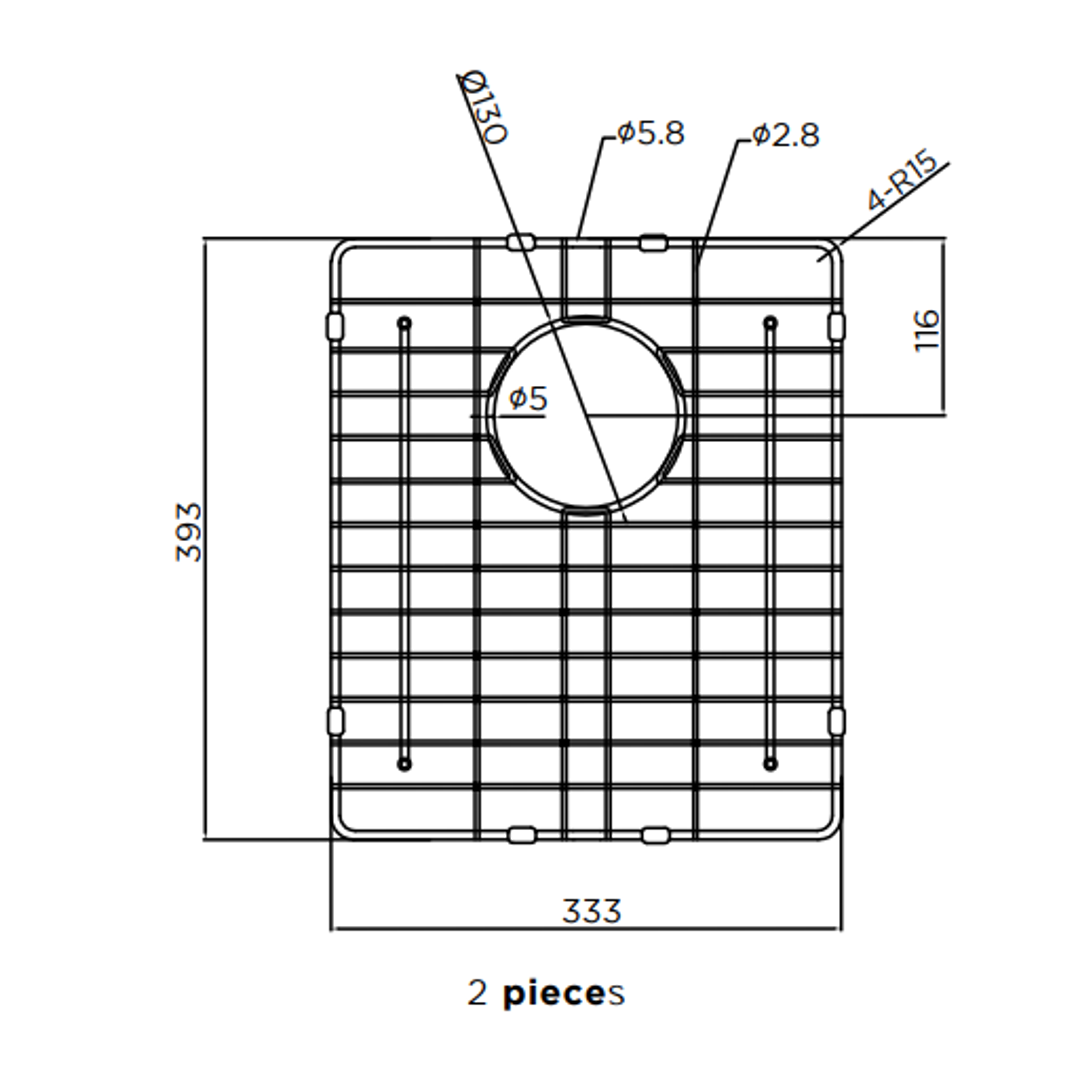 Meir Lavello Protection Grid For Mksp D760440 (2Pcs) - Stainless Steel