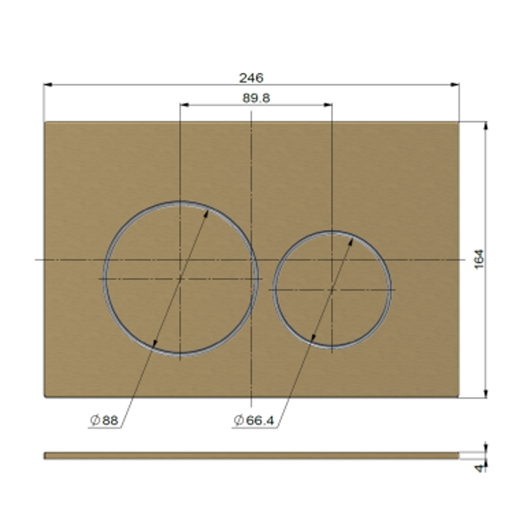 Meir Meir Sigma 21 Dual Flush Plates For Geberit - Tiger Bronze