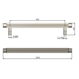 Meir Oppen Round Pull 200Mm Cabinet Handle (Linear) - Lustre Bronze
