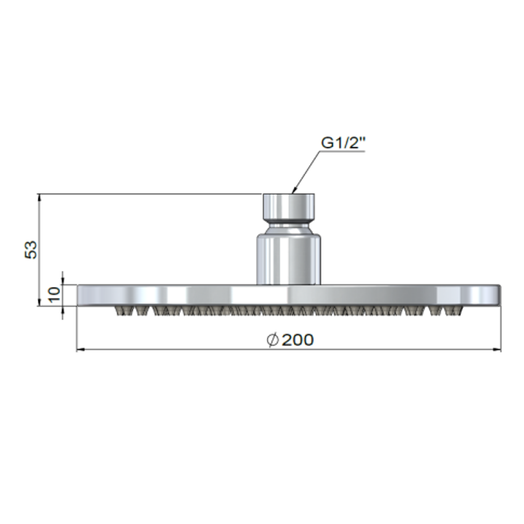Meir Outdoor Round Shower Rose 200Mm Ss316 - Stainless Steel