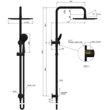 Meir Round Combination Shower Rail 300Mm Rose Three Function Hand Shower - Tiger Bronze