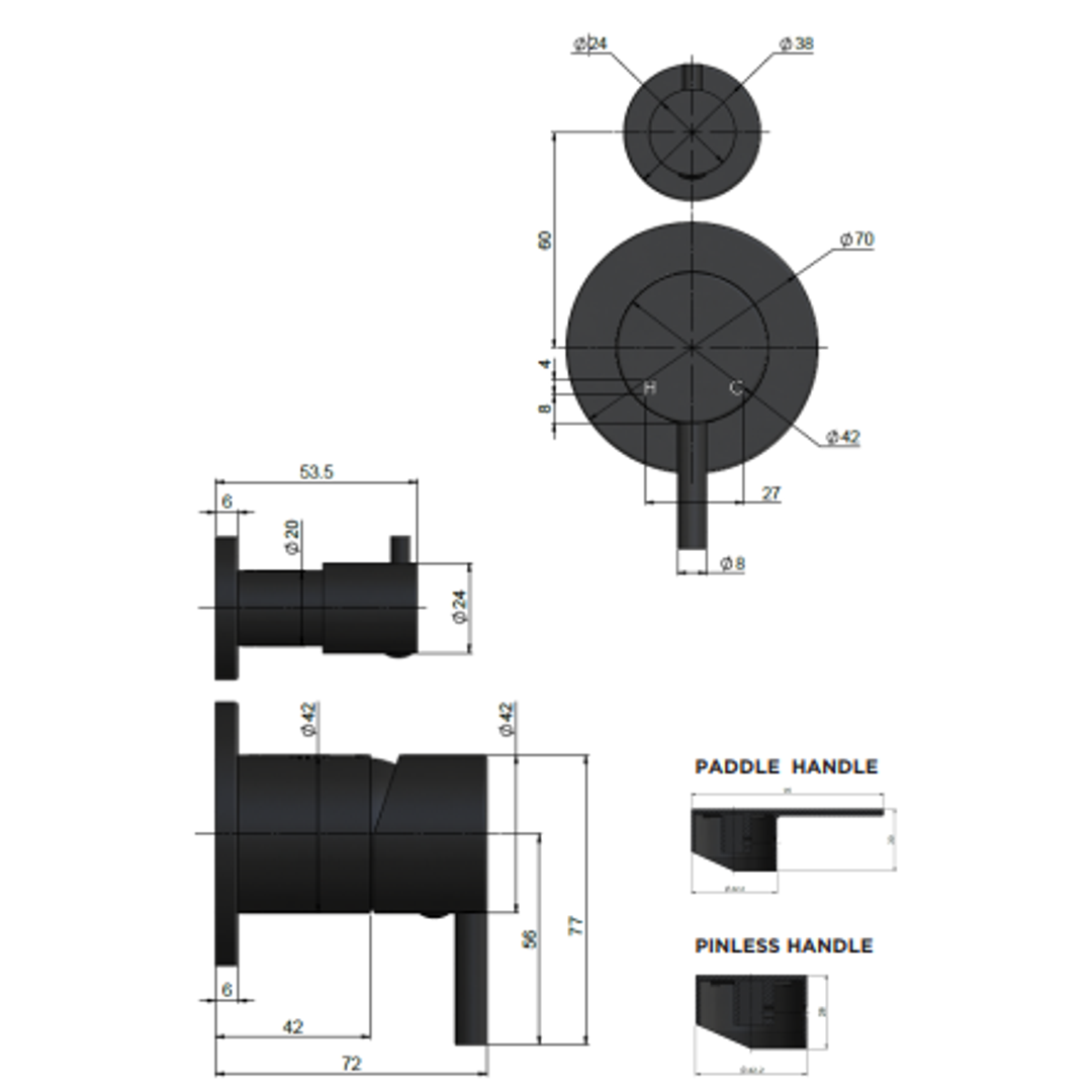 Meir Round Diverter Mixer Finish Kit - Brushed Nickel