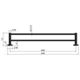 Meir Round Double Towel Rail 600Mm - Matte Black