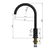 Meir Round Gooseneck Kitchen Mixer Tap - Champagne