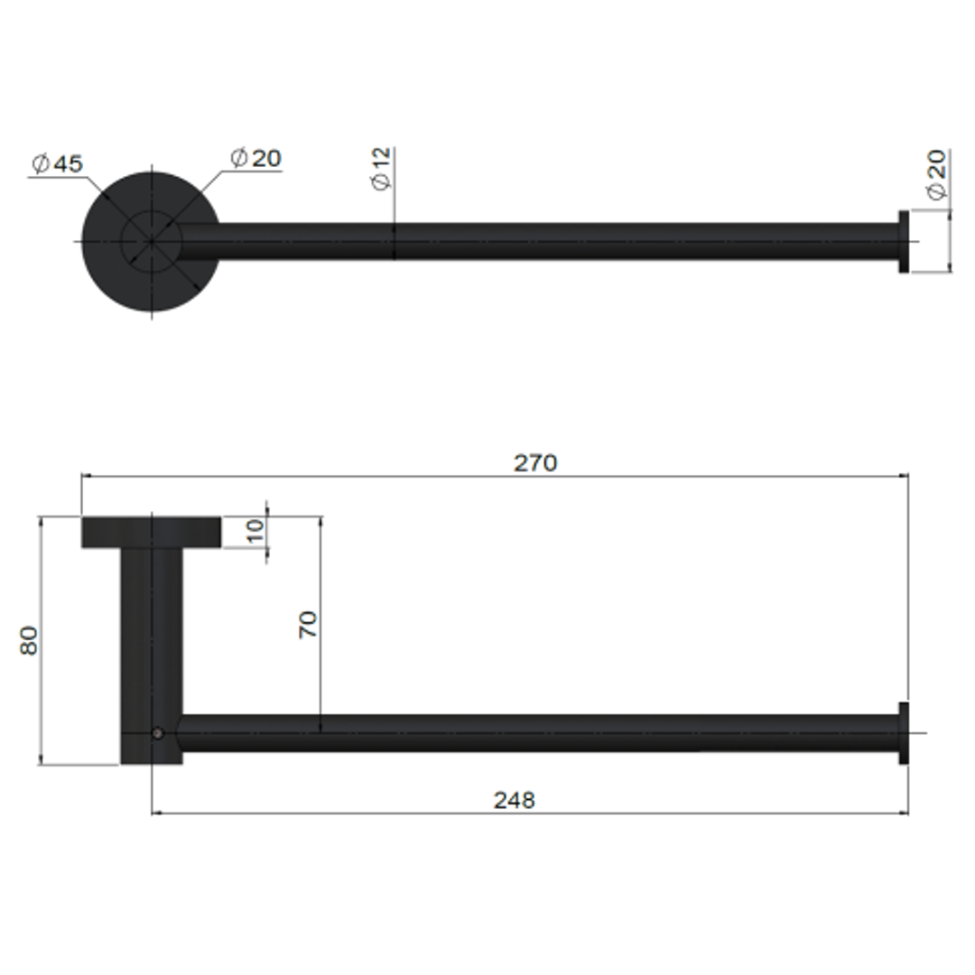 Meir Round Guest Towel Rail - Brushed Nickel