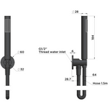 Meir Round Hand Shower On Fixed Bracket - Shadow
