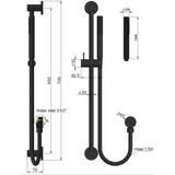 Meir Round Hand Shower On Rail Column - Shadow