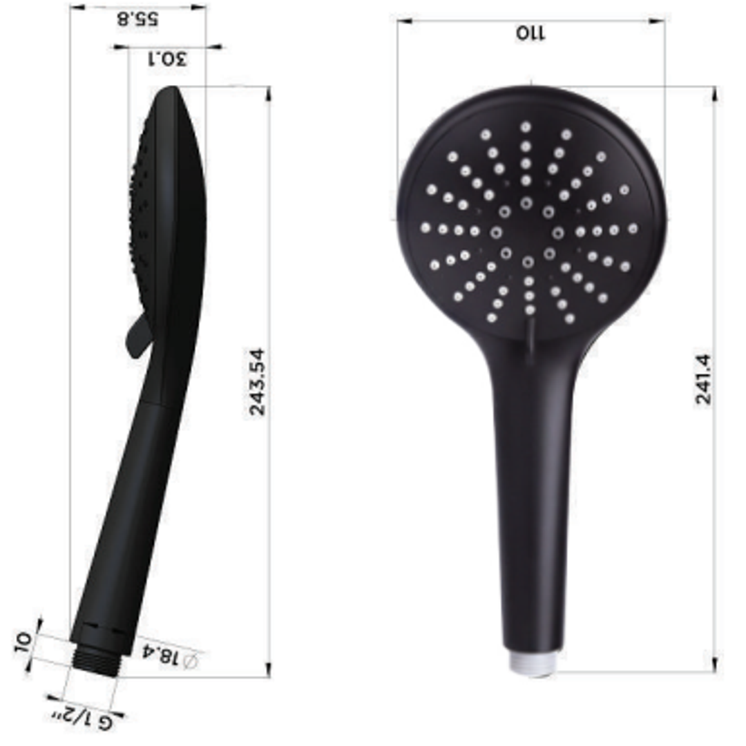 Meir Round Hand Shower Three Function - Brushed Nickel