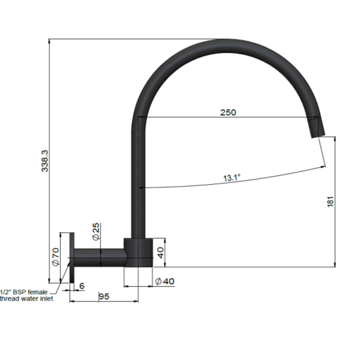 Meir Round High Rise Swivel Wall Spout - Brushed Nickel