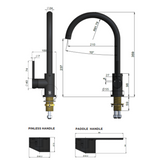 Meir Round Pinless Gooseneck Kitchen Mixer Tap - Champagne