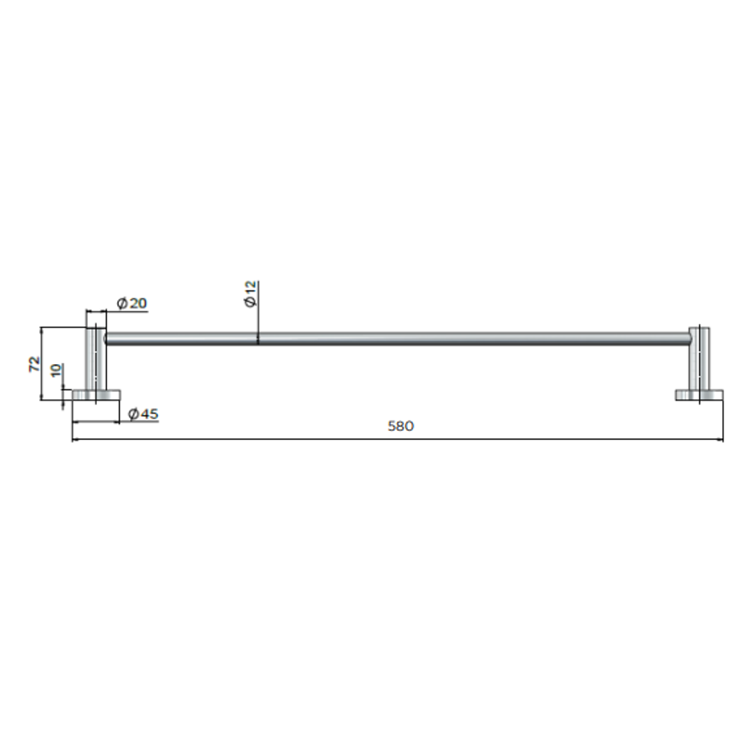 Meir Round Single Towel Rail 600Mm - Lustre Bronze