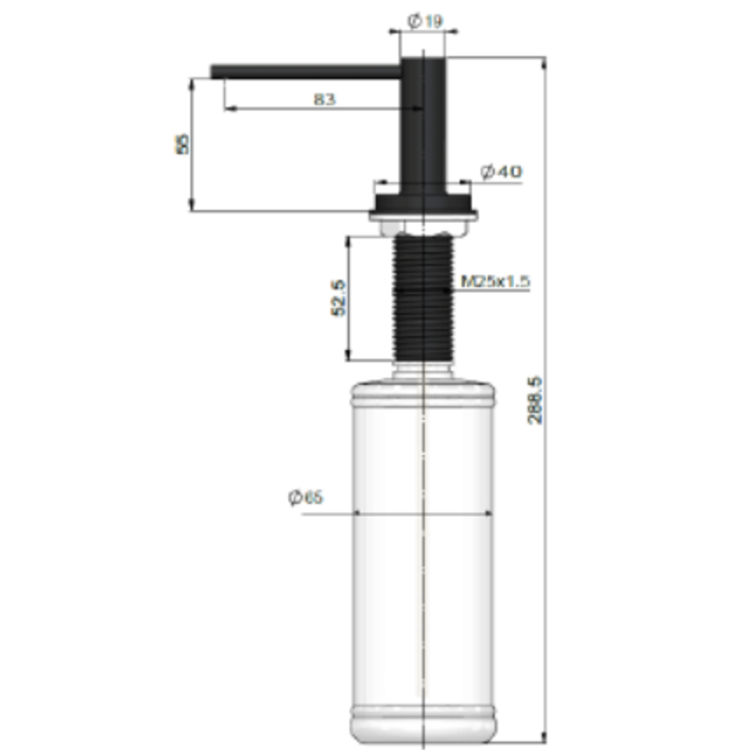 Meir Round Soap Dispenser - Matte Black