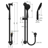 Meir Round Three Function Hand Shower On Rail Column - Lustre Bronze