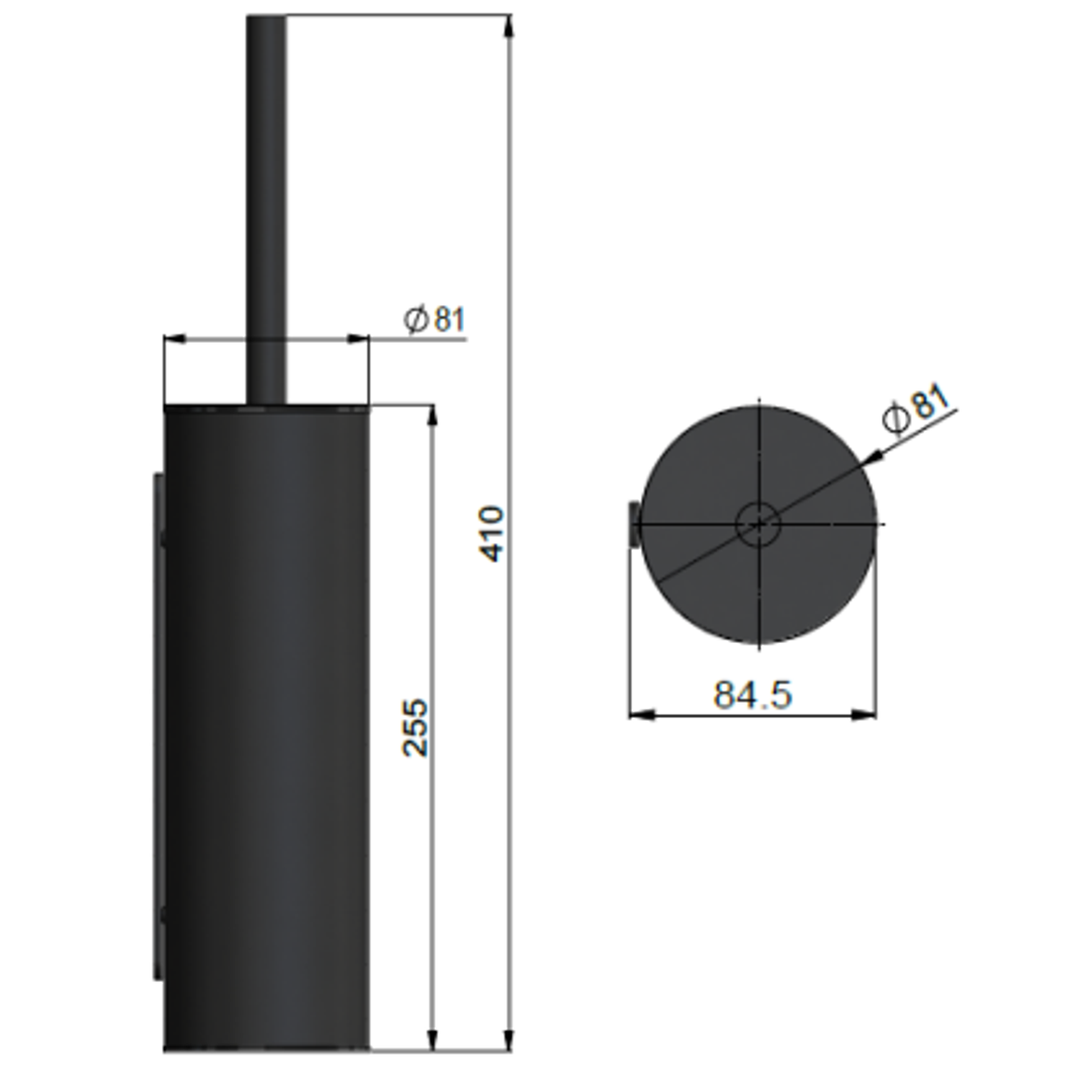 Meir Round Toilet Brush And Holder - Shadow