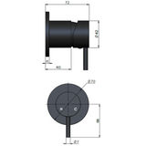 Meir Round Wall Mixer Short Pin Lever Finish Kit - Lustre Bronze