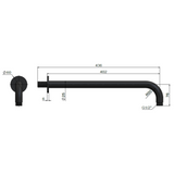 Meir Round Wall Shower Curved Arm 400Mm - Shadow