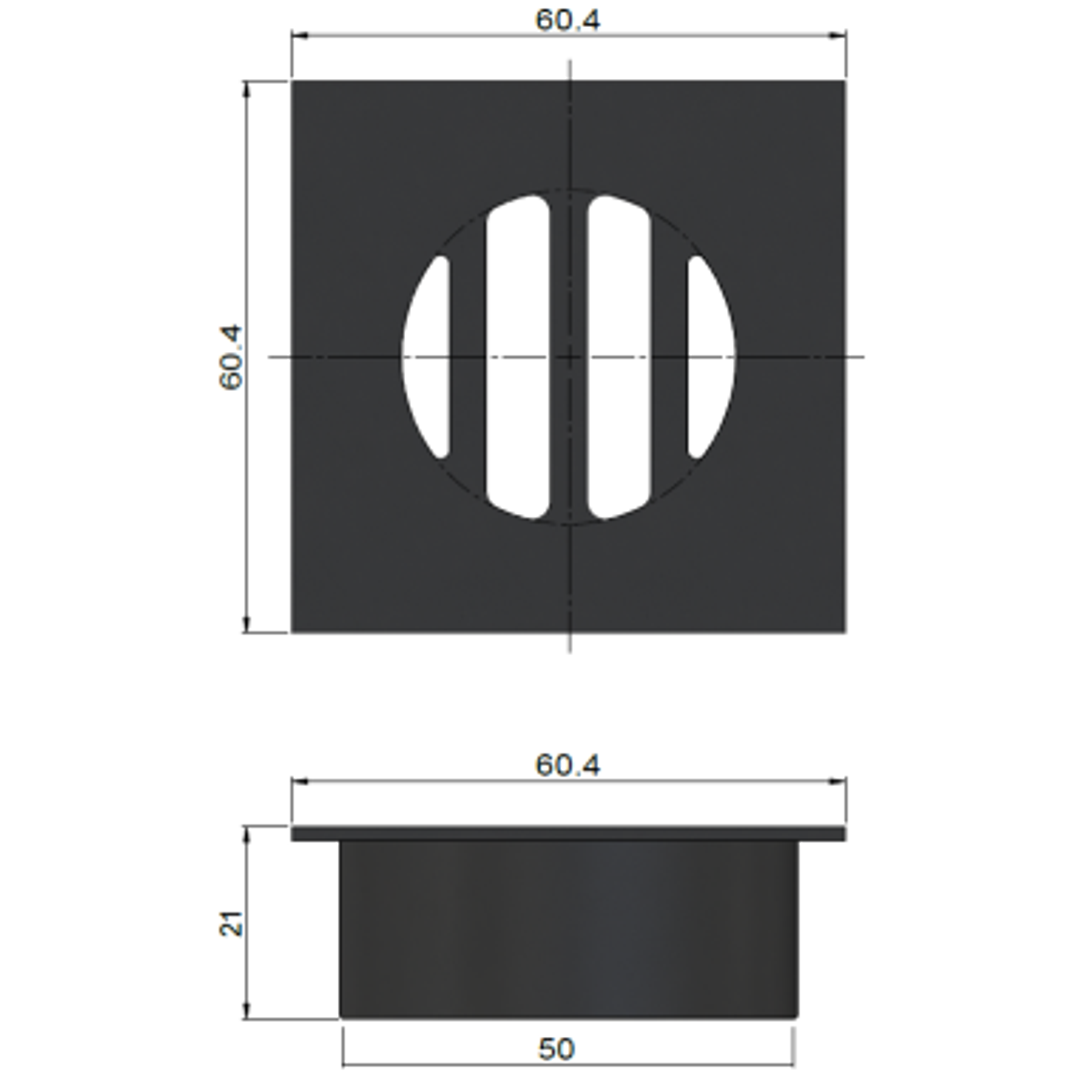 Meir Square Floor Grate Shower Drain 50Mm Outlet - Lustre Bronze