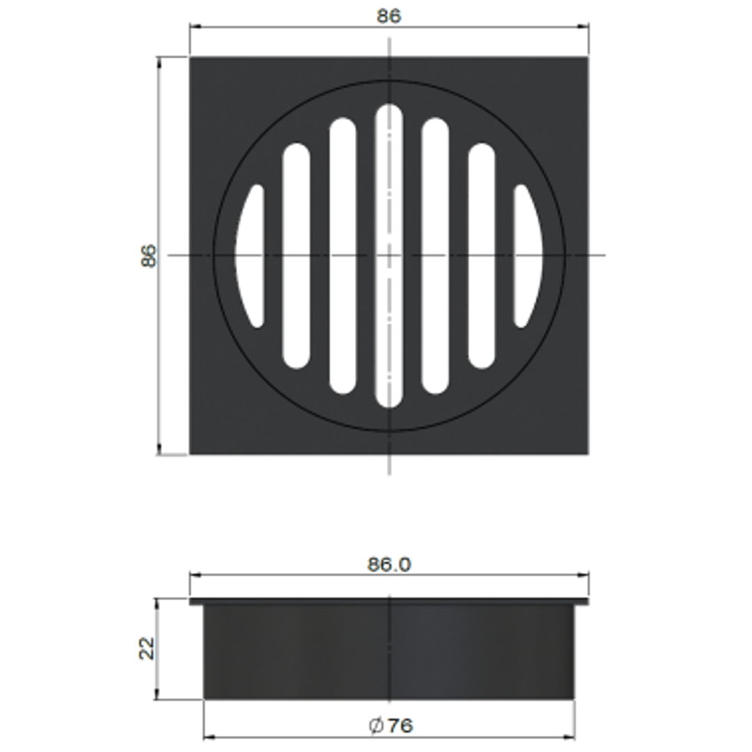 Meir Square Floor Grate Shower Drain 80Mm Outlet - Brushed Nickel