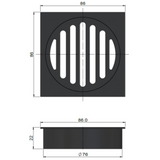Meir Square Floor Grate Shower Drain 80Mm Outlet - Brushed Nickel