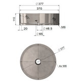 Meir Steel Round Bathroom Basin 380 X 110 - Brushed Nickel